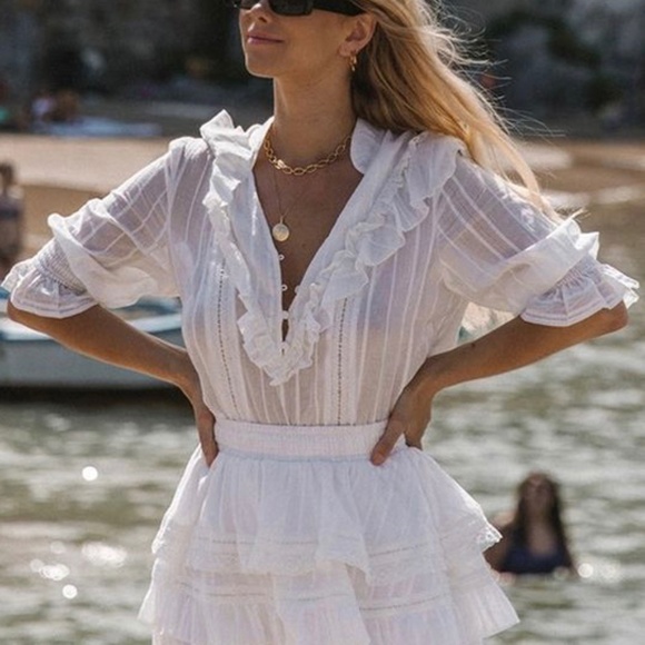 Spell & The Gypsy lace and ruffle top Size XS - Picture 2 of 8